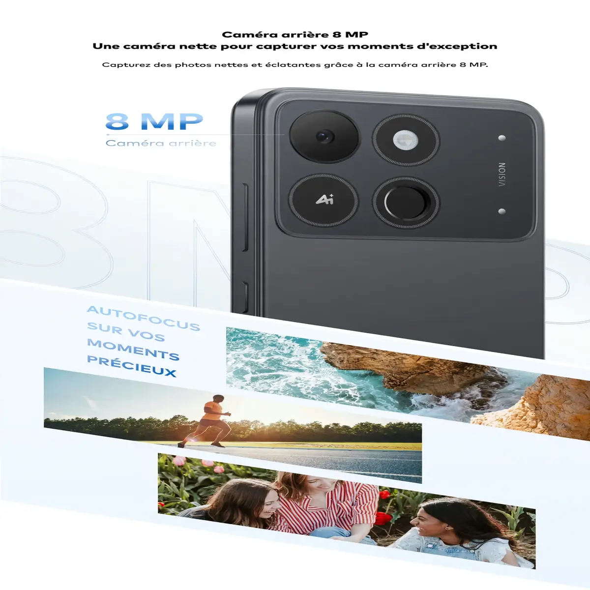 itel A50Cs — Écran 6.6'' qHD+ | 64Go + RAM extensible à 4Go | Batterie 4000mAh | Empreinte digitale & Face ID | Livraison Gabon | Kadmarket