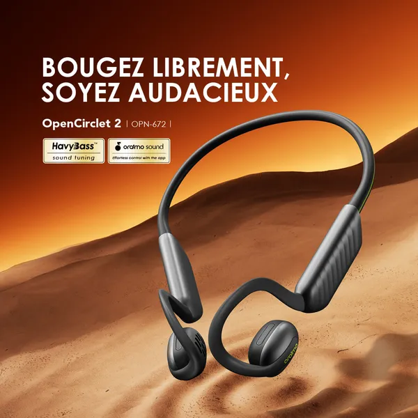 Oraimo OpenCirclet 2 – Écouteurs Open-Ear IPX5 avec Podomètre