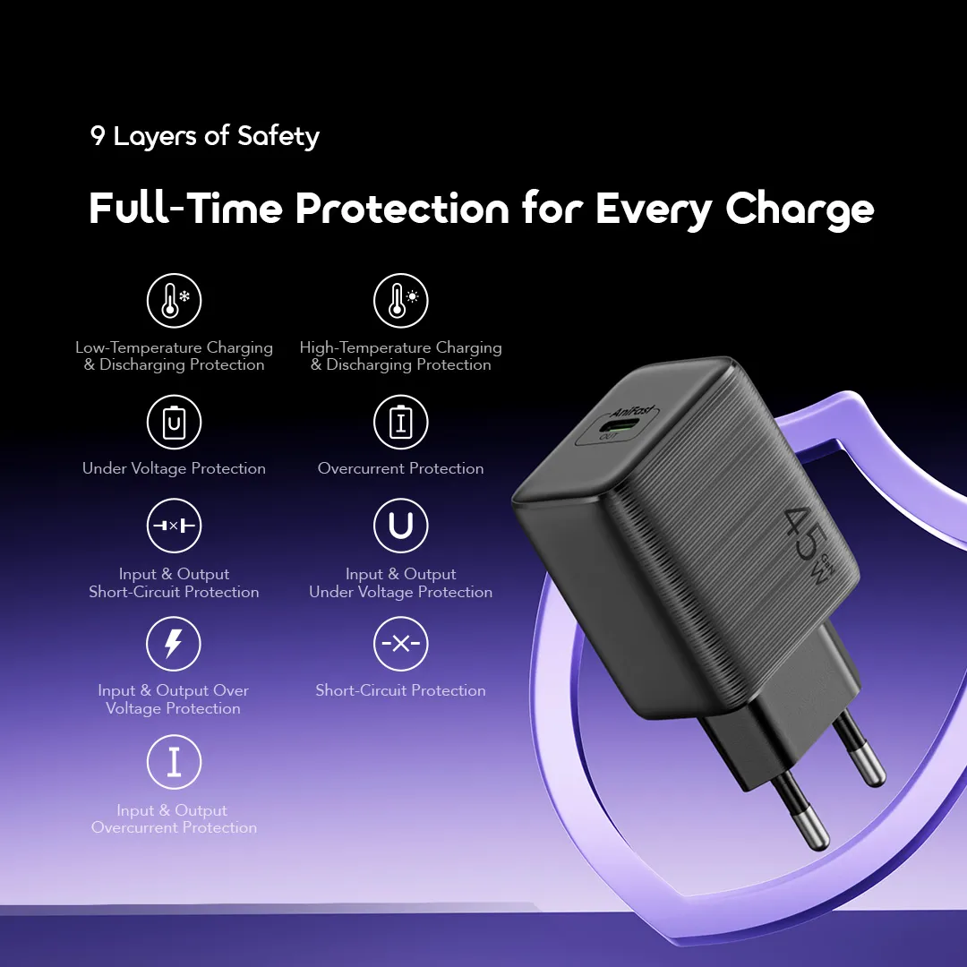 Oraimo PowerGaN 451 45W GaN Ultra Fast Charger (OCW-5451E) | Chargeur USB-C 45W Livraison Gabon | Kadmarket