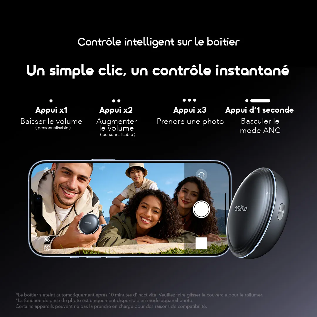 Oraimo SpaceBuds 2 OTW-631 – Écouteurs Bluetooth True Wireless IA ANC 52 dB | Livraison Gabon | Kadmarket