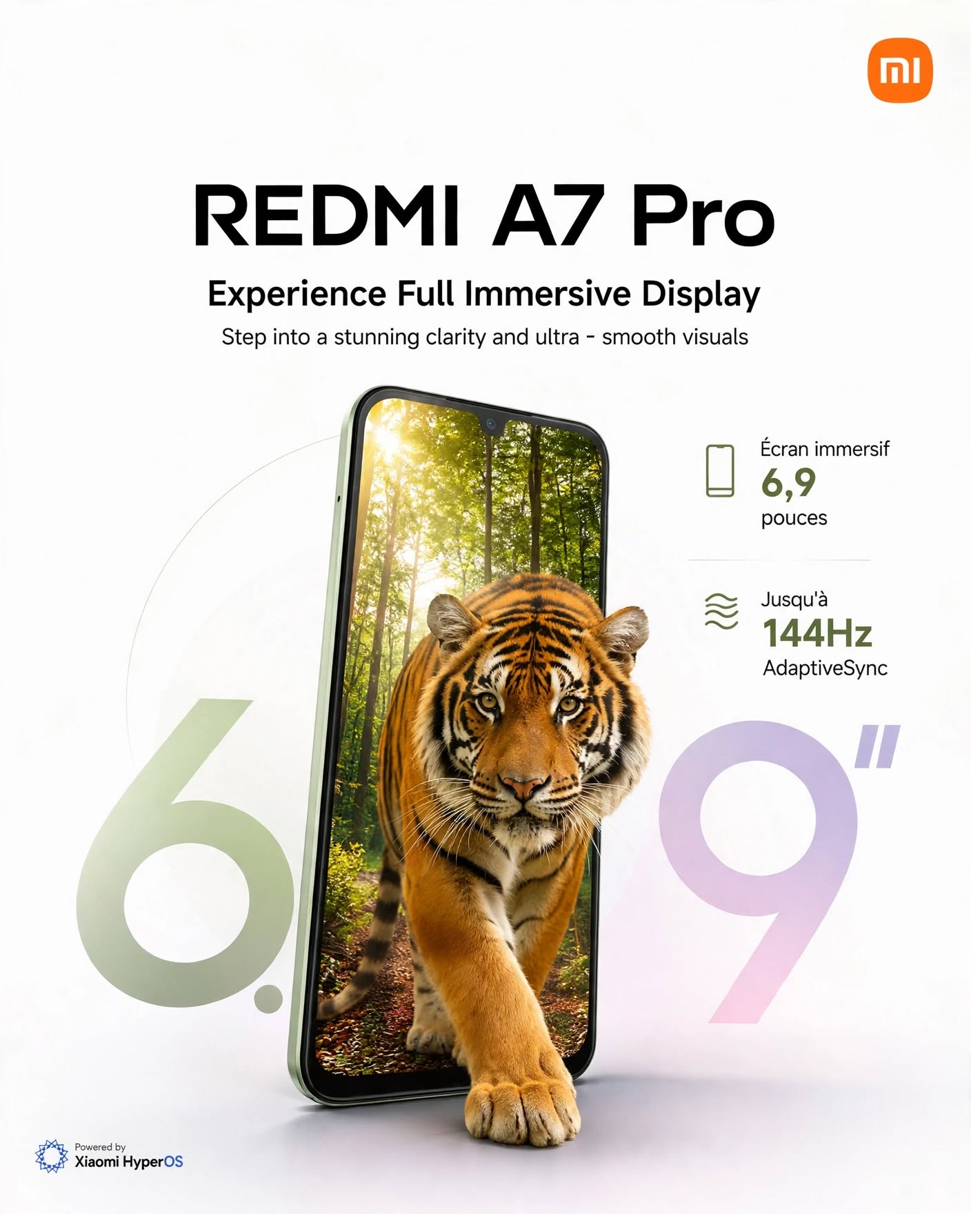 REDMI A7 Pro — Écran 6.9'' 120Hz | 4+64GB | Double caméra IA 13MP | Batterie 6000mAh | HyperOS 3 | Livraison Gabon | KadmarketREDMI A7 Pro — Écran 6.9'' 120Hz | 4+64GB | Double caméra IA 13MP